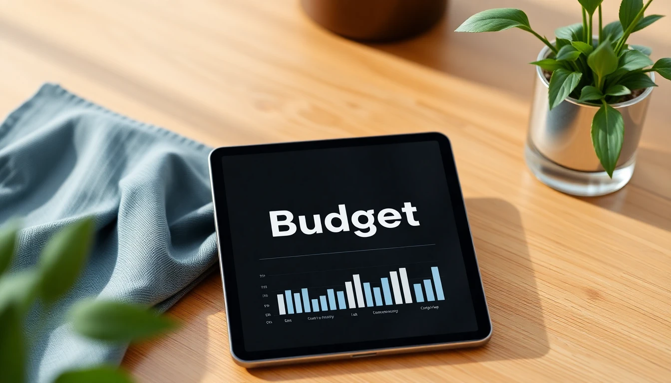 Elegante Budget-App auf Tablet